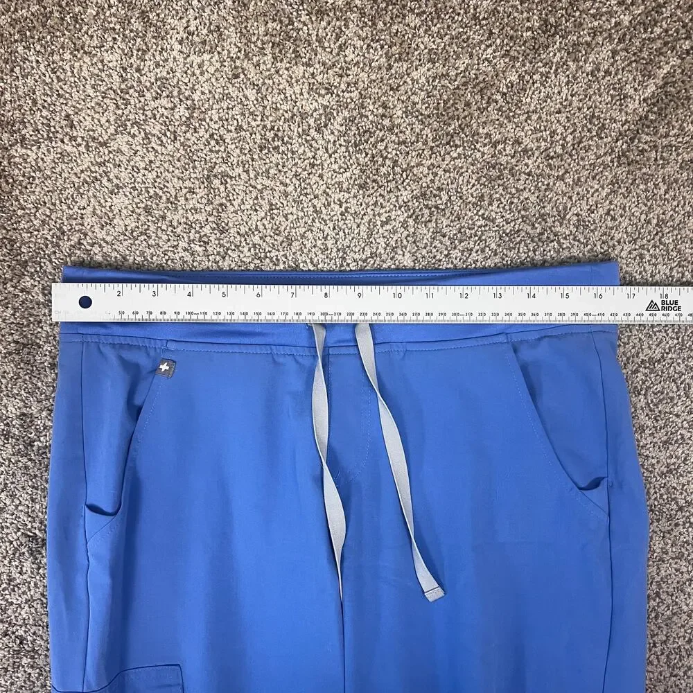 (2) FIGS Womens M Ceil Blue Zamora Jogger Scrub Drawstring Medical Field Bottoms